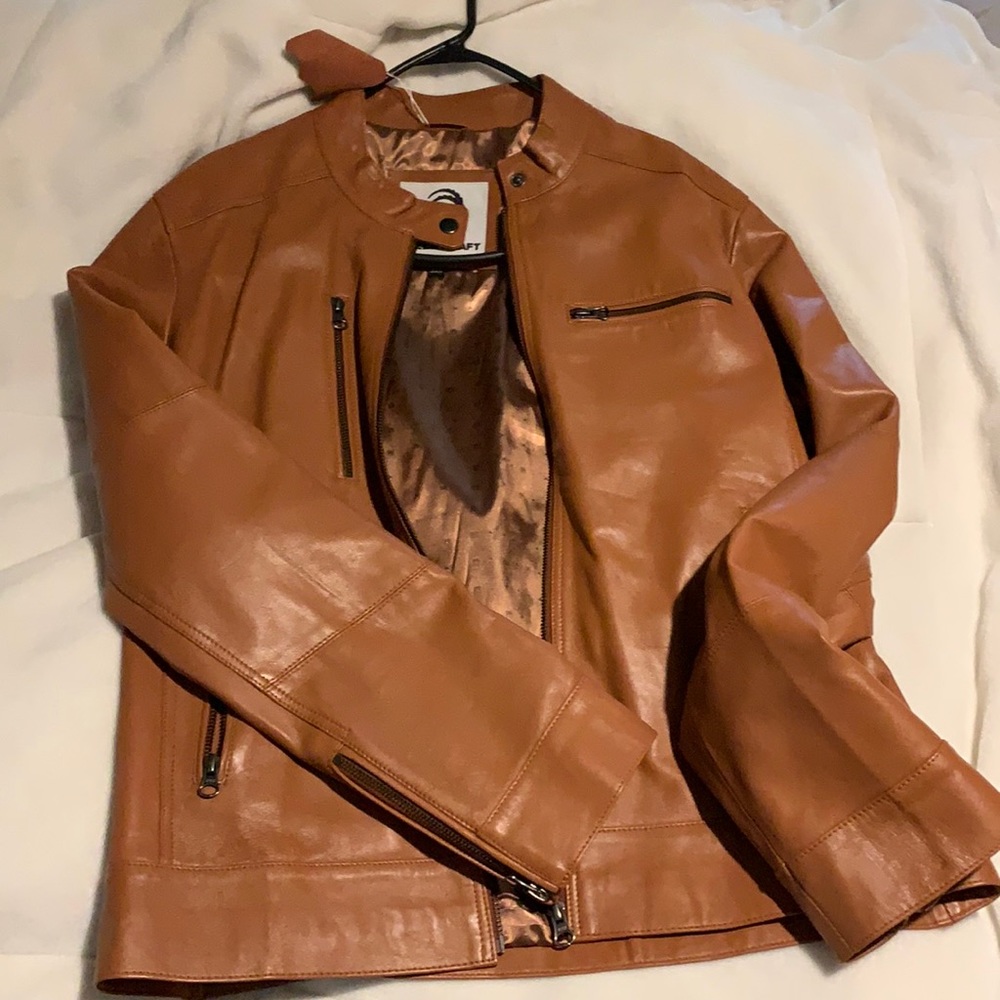 Soft leather brown jacket